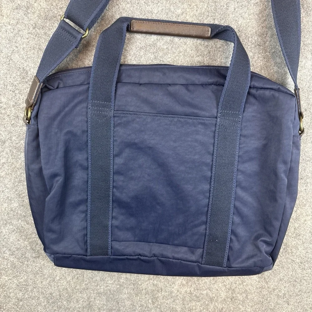 J. Crew Messenger Laptop Bag Satchel Blue Nylon Nylon Water Repellent Pockets